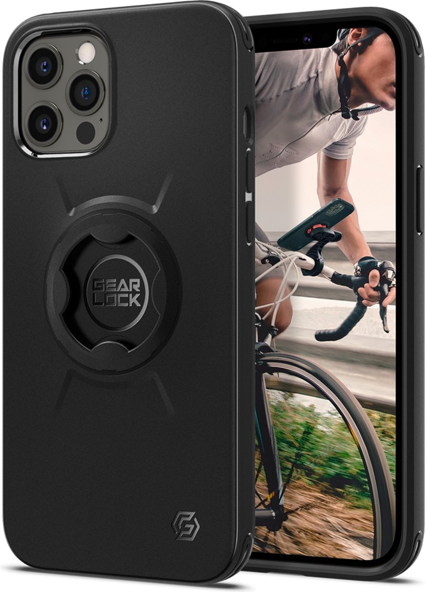 Spigen Gearlock Bike Mount Case met Air Cushion hoesje voor iPhone 12 Pro Max - zwart