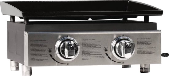 Plancha gas barbecue grill "Presto 2" - 2 branders - 5 kW - Grijs
