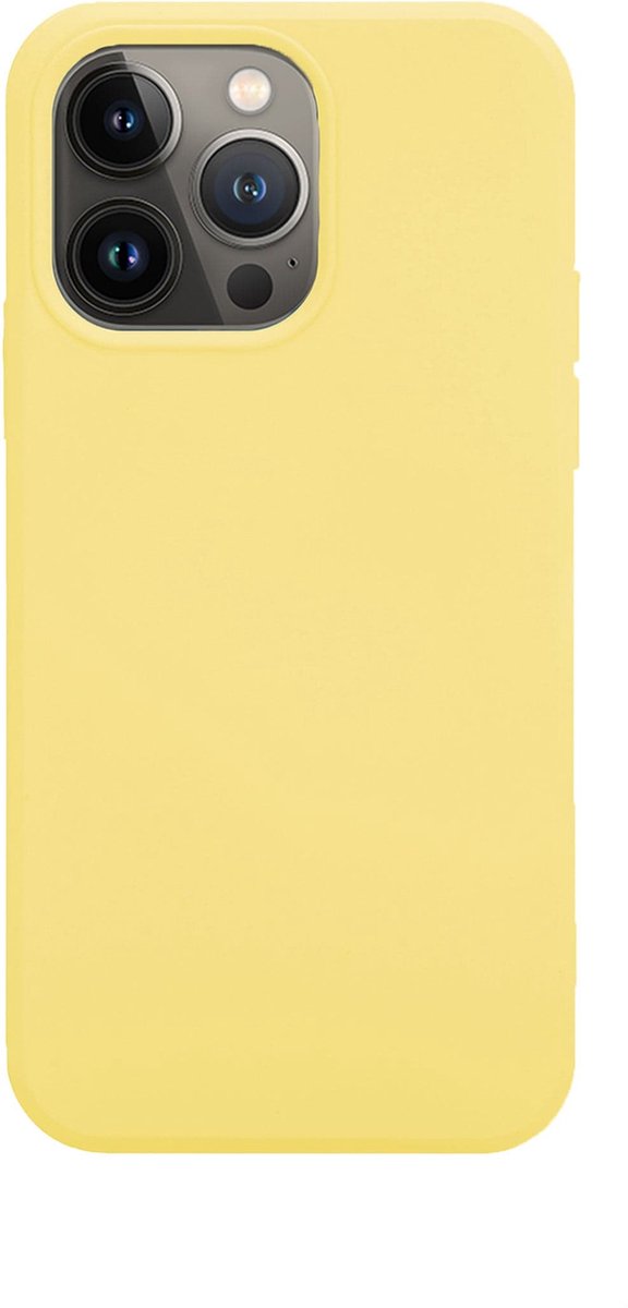 Siliconen hoesje geel geschikt voor iPhone 13 Pro Max hoesje siliconen - Gele kleur - Hoesje geschikt voor iPhone 13 Pro Max geel - geel hoesje geschikt voor iPhone 13 Pro Max - Stevig hoesje geel - Color Case Yellow