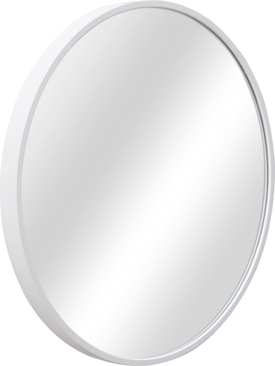 en.casa Spiegel Modugno hangend rond Ø40cm wit