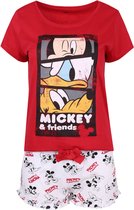 Pyjama femme manches courtes rouge et blanc - Mickey Mouse DISNEY / L