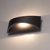 Lowa LED wandlamp - 3000K warm wit - 6 Watt - Up & down light - IP54 voor binnen en buiten - Moderne muurlamp - Tweezijdig - Zwart