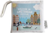 Zacht Babyboekje Amsterdam - 100% katoen - fairly made - in mooie geschenkverpakking - duurzaam en origineel kraamcadeau