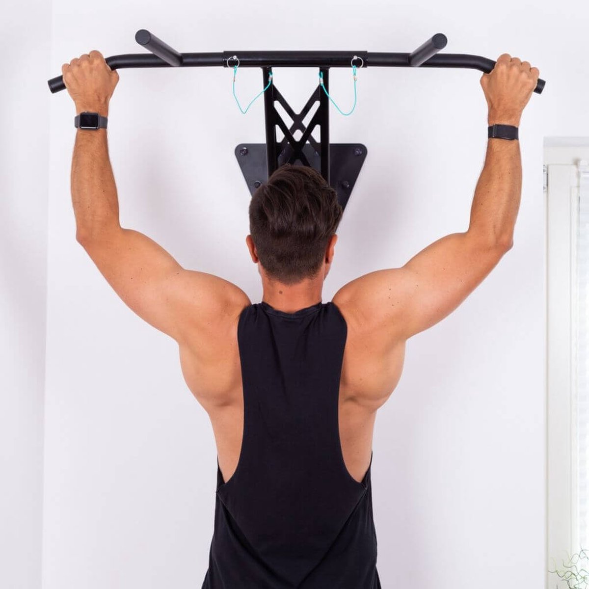 PULLUP & DIP Steel - Mobiele Pull-up & Dip Bar - Wandmontage - Verwijderbaar Systeem - 2-in-1 Pull-up & Dip Functie thumbnail 2