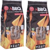 2x Grands sacs avec 80x briquets pour barbecue et foyer par sac - Créez un BBQ