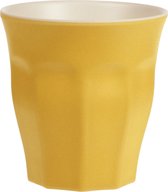 Onbreekbare kunststof/melamine gele drinkbeker 9 x 8.7 cm voor outdoor/camping/picknick/strand