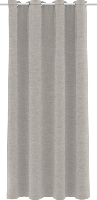 BloomTheRoom Kant en Klaar Gordijn - Met ringen Structuur wit/zand/zwart Lichtdoorlatend 140 x 270 cm