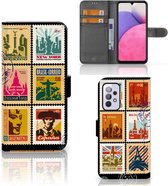 Telefoonhoesje Geschikt voor Samsung Galaxy A33 5G Flipcover Design Postzegels