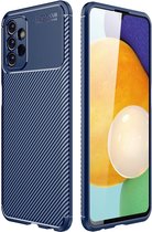 Hoesje Siliconen Carbon TPU Back Cover Blauw Geschikt voor Samsung Galaxy A13 4G