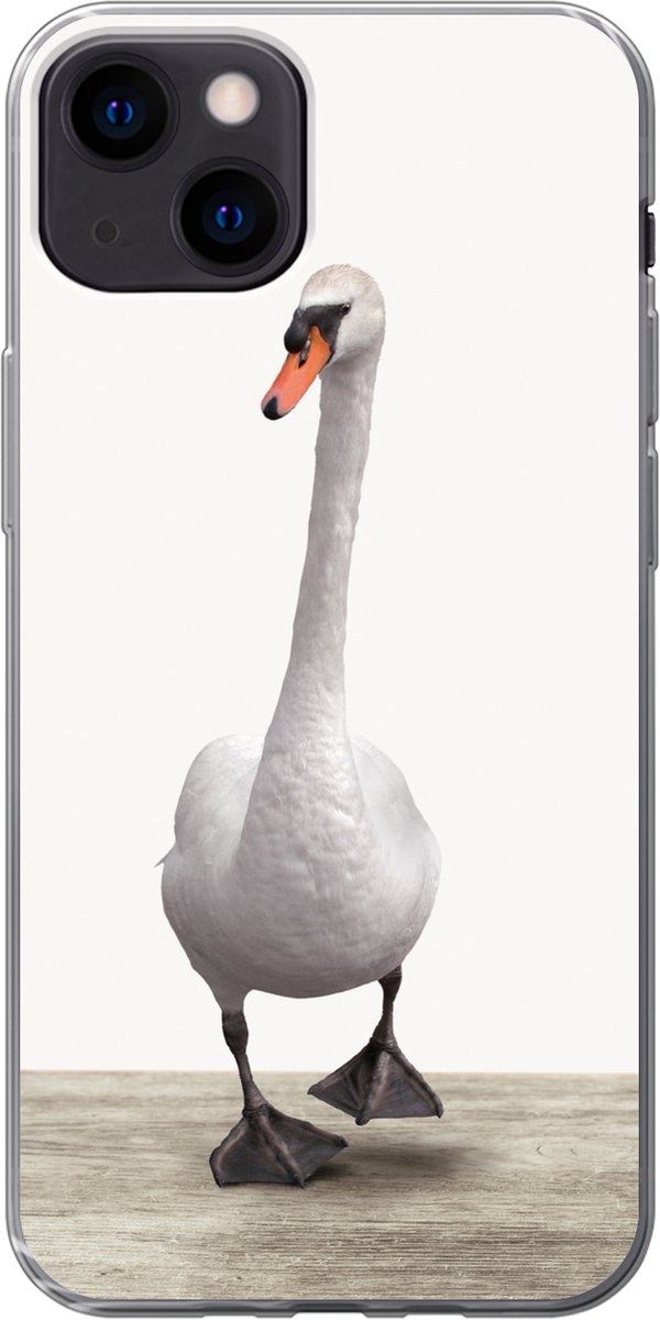 Telefoonhoesje Geschikt voor iPhone 13 hoesje - Zwaan - Dieren - Vogel - Jongens - Meiden - Kinderen - Siliconen Telefoonhoesje Telefoonhoesje