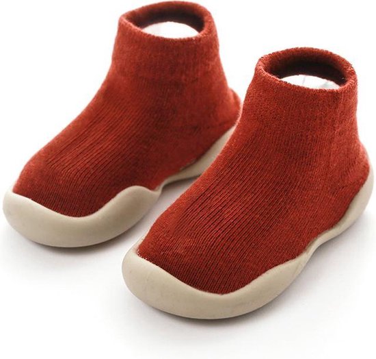 Antislip baby schoentjes - eerste loopschoentjes - schoenmaat 22-23 - 18-24 maanden (14cm) - rood - Completebabyuitzet