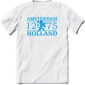Amsterdam T-Shirt | Souvenirs Holland Kleding | Dames / Heren / Unisex Koningsdag shirt | Grappig Nederland Fiets Land Cadeau | - Wit - 3XL