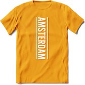 Amsterdam T-Shirt | Souvenirs Holland Kleding | Dames / Heren / Unisex Koningsdag shirt | Grappig Nederland Fiets Land Cadeau | - Geel - M