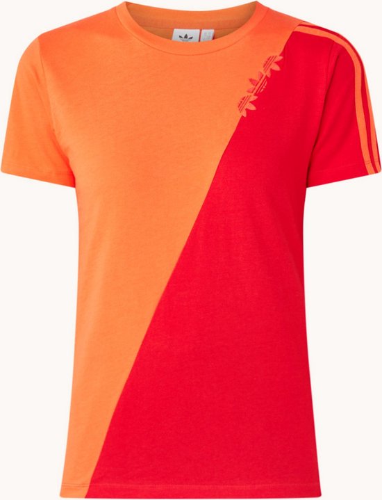 T-shirt d'entraînement Adidas Performance 3-Stripes - Rouge / Oranje - Taille 36