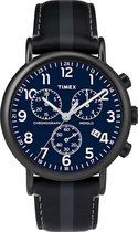 Timex Weekender TWF3C8400 Horloge - Leer - Zwart - Ø 40 mm