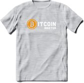 Bitcoin Master - Crypto T-Shirt Kleding Cadeau | Dames / Heren / Unisex | Bitcoin / Ethereum shirt | Grappig Verjaardag kado | Tshirt Met Print - Licht Grijs - Gemaleerd - L