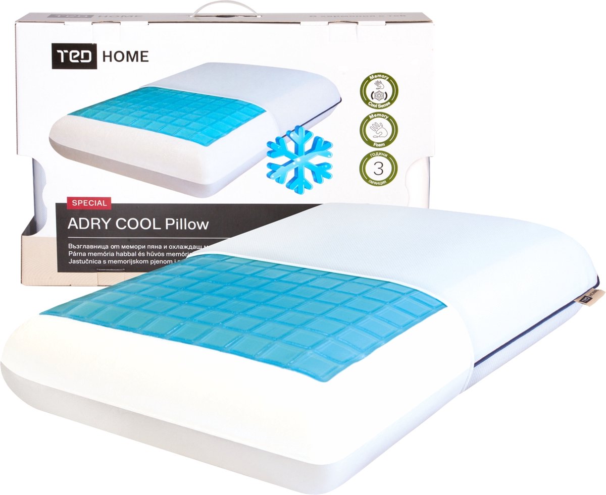 MAH - Adry Coolgel - Traagschuim Hoofdkussen 68 x 40 x 11 cm