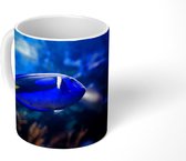 Mok - Koffiemok - Blauwe vis in aquarium - Mokken - 350 ML - Beker - Koffiemokken - Theemok