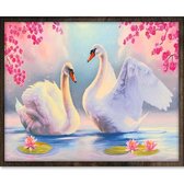 Eagle® Diamond Painting Volwassenen - Prachtige Zwanen - 50x40cm - Ronde Steentjes