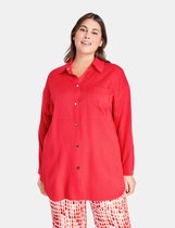 SAMOON Dames Lange blouse van lyocell Strawberry Red-52
