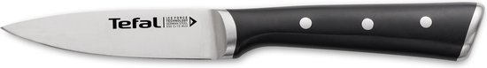 Tefal Ice Force schilmesje met glad roestvrijstalen lemmet en zwart handvat met drie klinknagels.