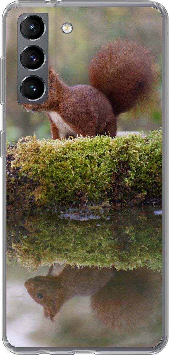 Telefoonhoesje Geschikt voor Samsung Galaxy S21 hoesje - Bosdieren - Water - Mos - Siliconen Telefoonhoesje Telefoonhoesje