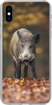 Geschikt voor iPhone Xs hoesje - Wild dier - Bos - Herfst - Siliconen Telefoonhoesje