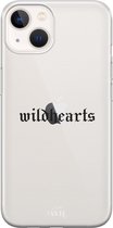 Transparante case geschikt voor iPhone 13 hoesje - Doorzichtig hoesje Wildhearts Black - iPhone Transparant Case - Transparant beschermhoes