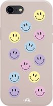 xoxo Wildhearts case voor iPhone 7/8 SE - Smiley Colors Beige - iPhone Color Case