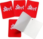 5 pièces Petites cartes, Carriage Wedding Red