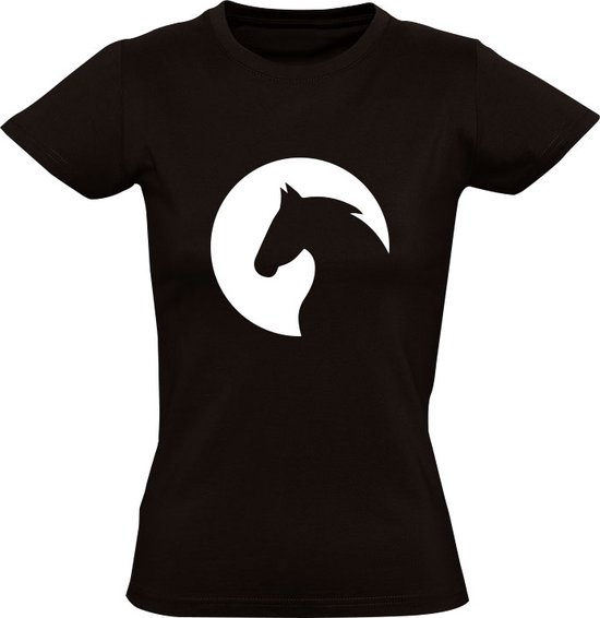 Paard Logo Dames T Shirt Dieren Horse Manege Paardrijden Pony