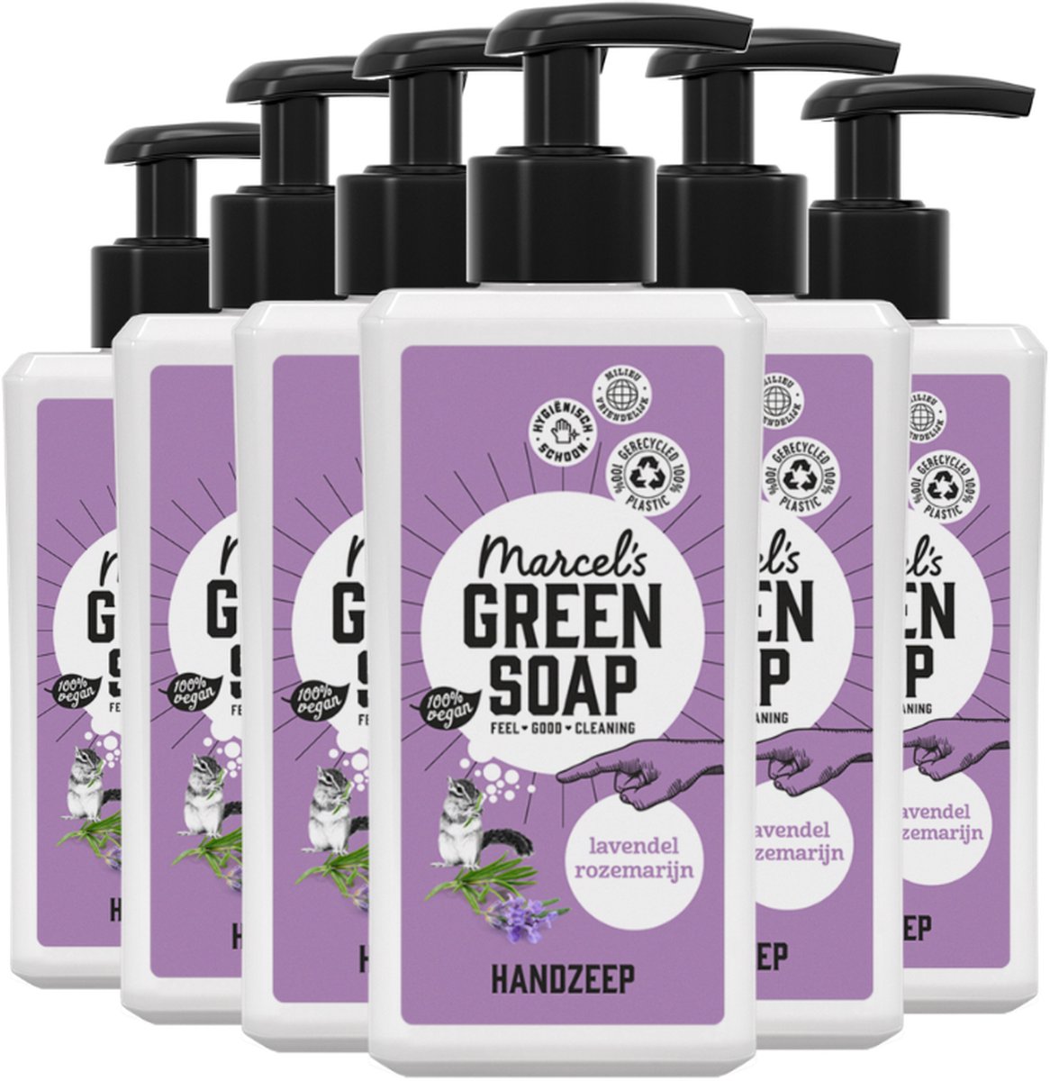 Marcel's Green Soap Handzeep Lavendel & Rosemarijn - 6 x 250 ml