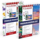 STARKSØN® 2 Stuks A5 Schetsboeken – Tekenblok & Schetsblok – Marker Papier voor Tekenen, Schetsen & Schilderen