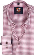 Suitable - Overhemd HBD Bordeaux Checks - 43 - Heren - Slim-fit