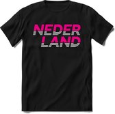Nederland - Roze - T-Shirt Heren / Dames  - Nederland / Holland / Koningsdag Souvenirs Cadeau Shirt - grappige Spreuken, Zinnen en Teksten. Maat XL
