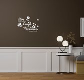 Stickerheld - Muursticker "Live every moment Laugh every day Love beyond word" Quote - Woonkamer - versiering - Engelse Teksten - Mat Wit - 55x74.2cm