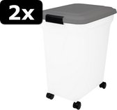 2x BEWAARCONTAINER TRANS/GRIJS 45LTR