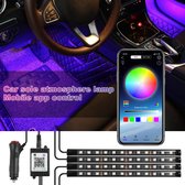 12V LED Strip - Auto RGB Licht - Sfeerlamp - Bluetooth Draadloos - Auto Sfeer Lamp Decoratie - 4 x 22.8cm lampenstrip