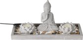 Boeddha zen tuintje set 29,5x12x7cm