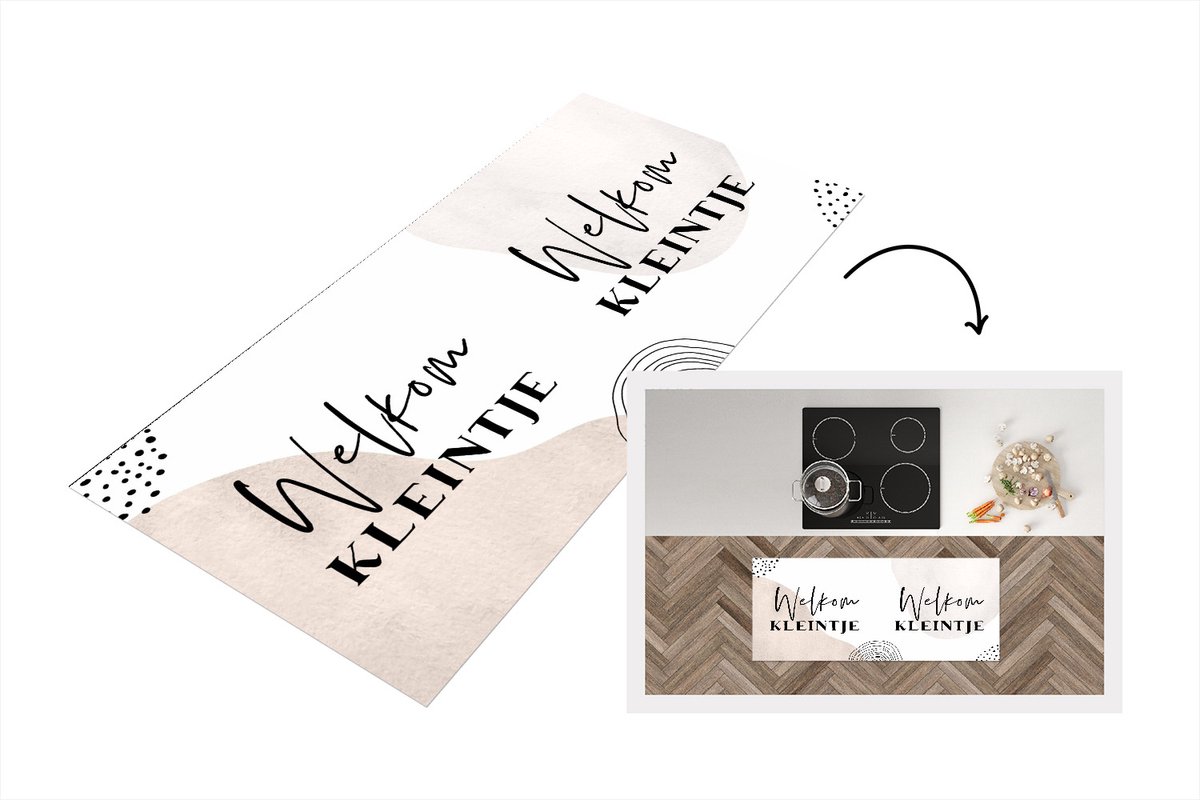 Keukenloper - Loper keuken - Quotes - Baby - Liefde - 120x50 cm - Keukenloper vinyl