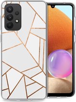 iMoshion Design voor de Samsung Galaxy A33 hoesje - Grafisch Koper - Wit / Goud