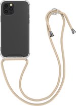 kwmobile telefoonhoesje geschikt voor Apple iPhone 12 Pro Max - Hoesje met telefoonkoord - Back cover in goud / transparant