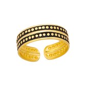 Teenringen | Gold plated teenring, geoxideerd met stippen