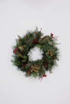 Krans pine - topkwaliteit decoratie - Winter - zijden tak - 40 cm rond