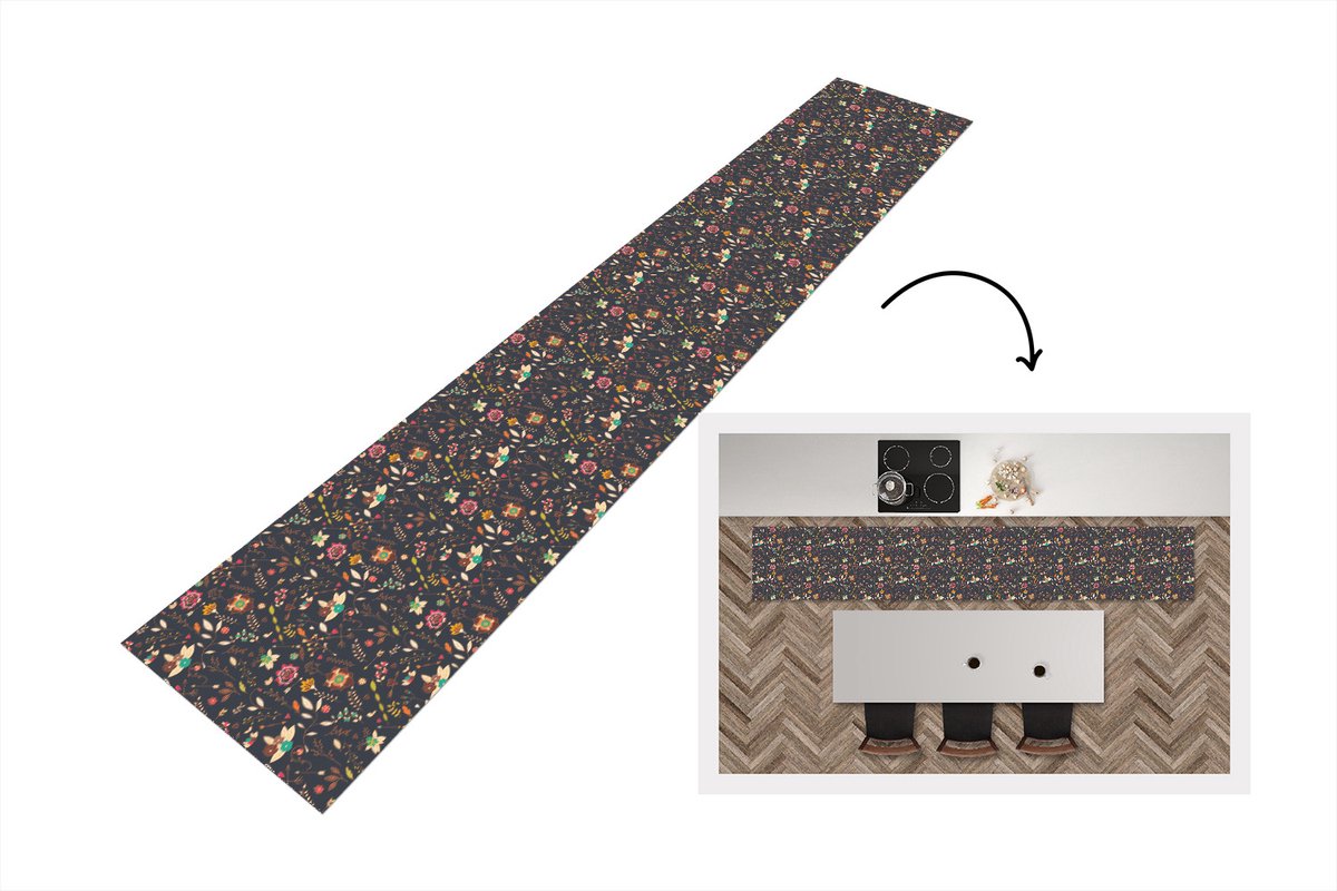 KitchenYeah Keukenloper - Loper keuken - Patroon - Zomer - Bloemen - Keukenloper vinyl multicolor, foto 5