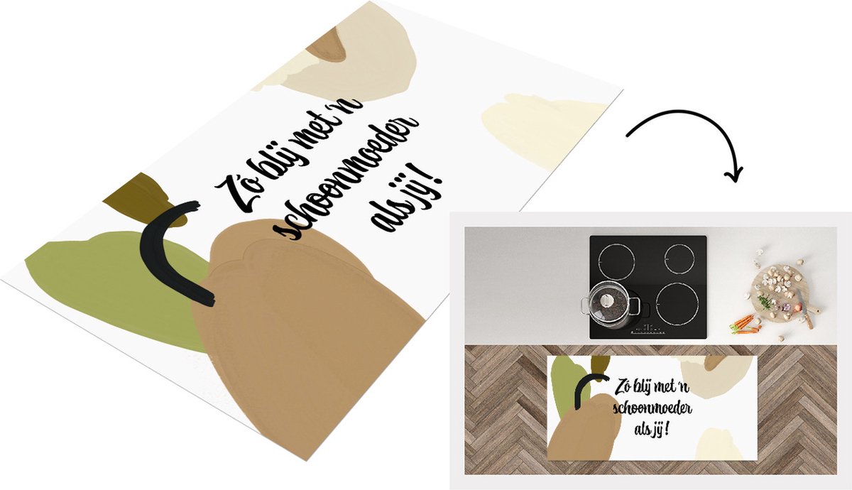 Keukenloper - Loper keuken - Zo blij met 'n schoonmoeder als jij - Spreuken - Quotes - Sch