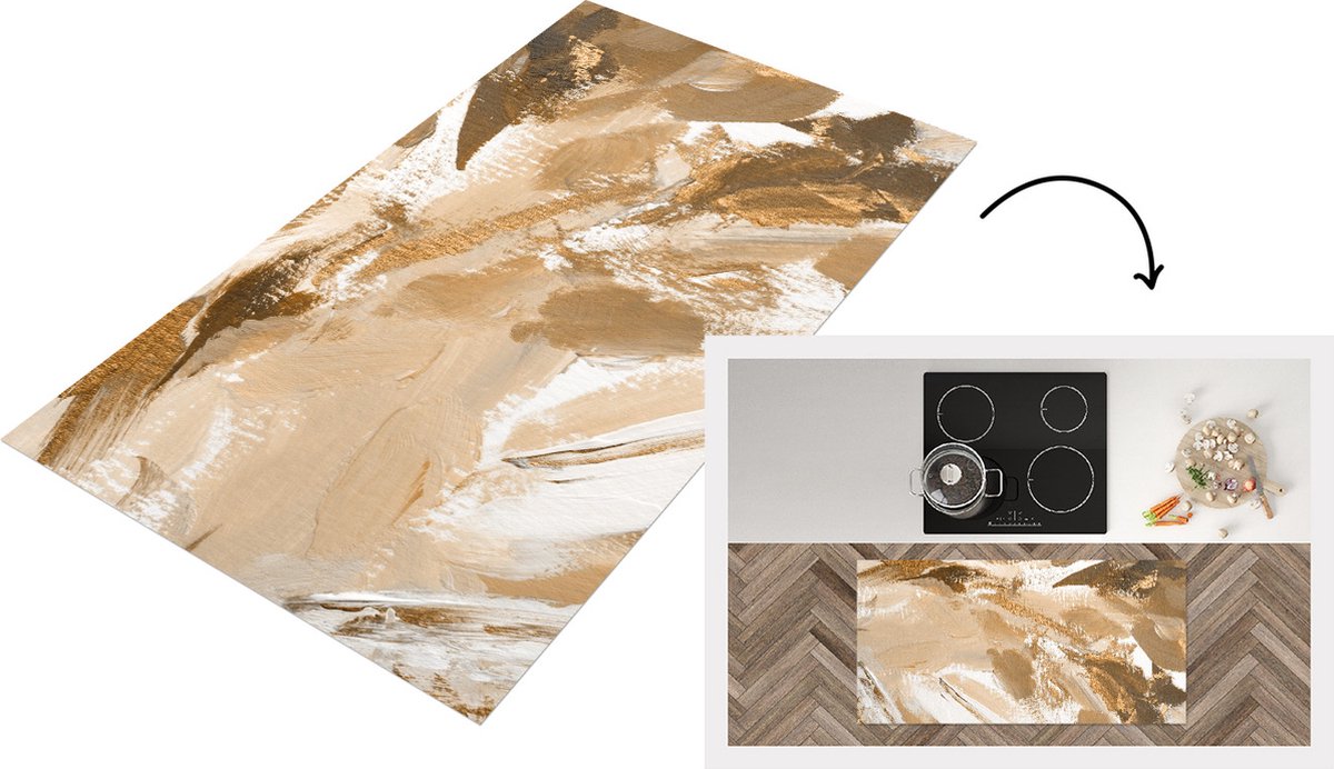 KitchenYeah Keukenloper - Loper keuken - Schilderen - Goud - Bruin - Keukenloper vinyl, foto 2