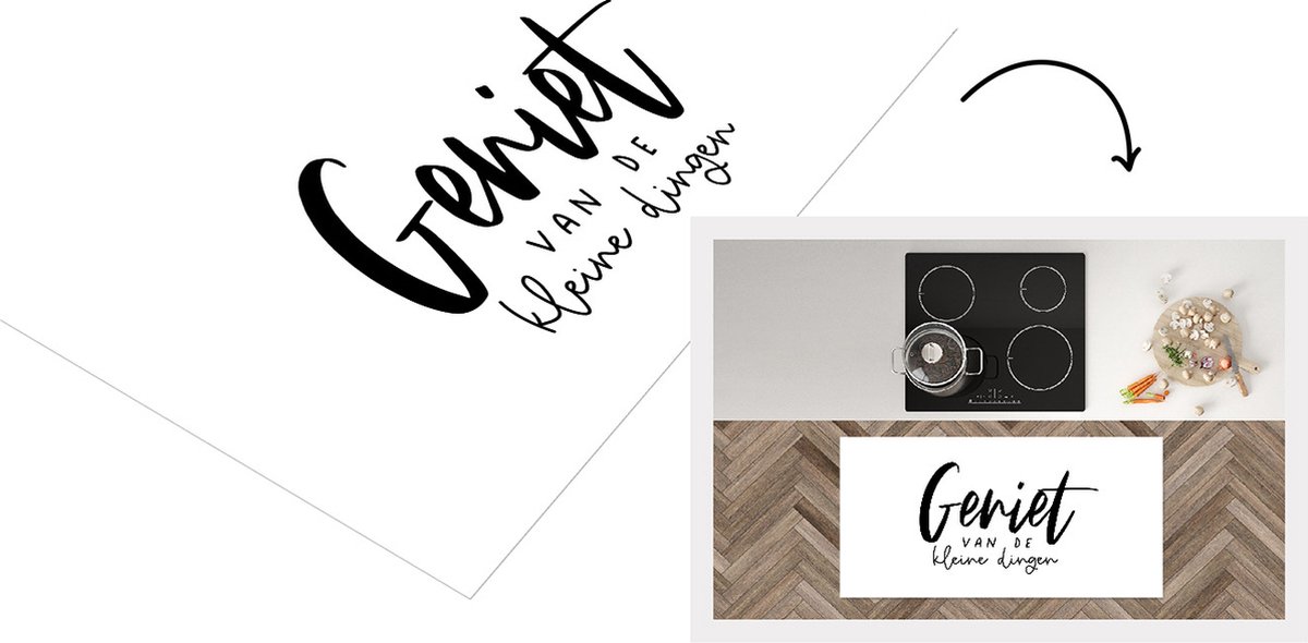 KitchenYeah Keukenloper - Loper keuken - Geniet van de dingen - Spreuken - Quotes - 120x60 cm - Keukenloper vinyl Multicolor