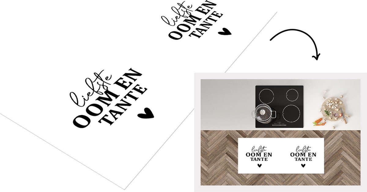 KitchenYeah Keukenloper - Loper keuken - 'Liefste oom en tante' - Spreuken - Quotes - 120x50 cm - Keukenloper vinyl Multicolor