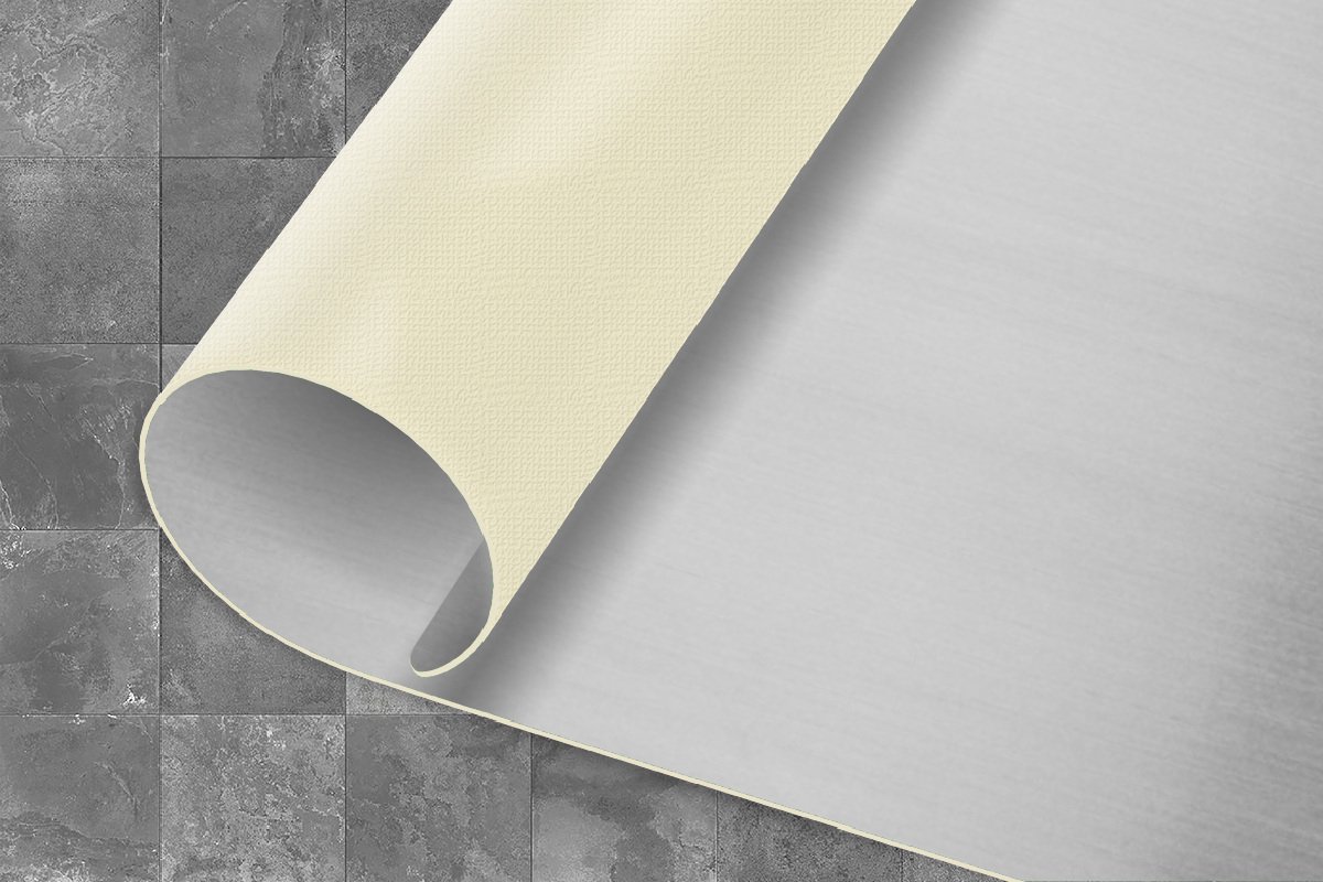 KitchenYeah Keukenloper - Loper keuken - Metaal print - Zilver - Lijn - 120x60 cm - Keukenloper vinyl Multicolor